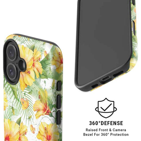 Yellow Hibiscus iPhone 16 Plus Magsafe Impact Case